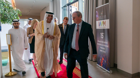 HH Saud bin Saqr attends the opening of the 15th #IWAMRasAlKhaimah and takes part in a fireside discussion that highlights Ras Al Khaimah’s commitment to scientific progress and innovation. #Science (Photo: AETOSWire)