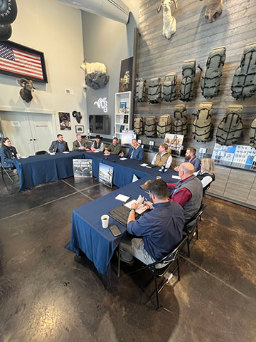 On Monday, Feb. 19, Rep. Ryan Zinke, R-Mont., hosted a roundtable on the Public Lands in Public Hands Act at Stone Glacier’s headquarters in Bozeman, Montana. Representatives from Simms Fishing Products and Stone Glacier, both of which are Bozeman-based, voiced support for the Act and explained why Revelyst firmly believes in public land access and stewardship. (Photo: Business Wire)