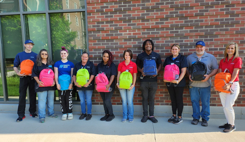 The Corvias team at Purdue University delivered backpacks stuffed with school supplies to a local elementary school. (Photo: Business Wire)