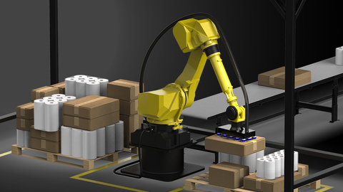 The OSARO Robotic Depalletization System is equipped with OSARO SightWorks™ Perception Software, which enables the robot to recognize, select and successfully grasp the varied sizes and materials of unevenly stacked packages commonly found on mixed-case pallets that arrive at a loading dock. The system quickly determines case angles, which cases are on top, and which should be picked first. It then selects the appropriate end-of-arm tool to successfully grasp each package without interfering with adjacent cases. (Photo: Business Wire)