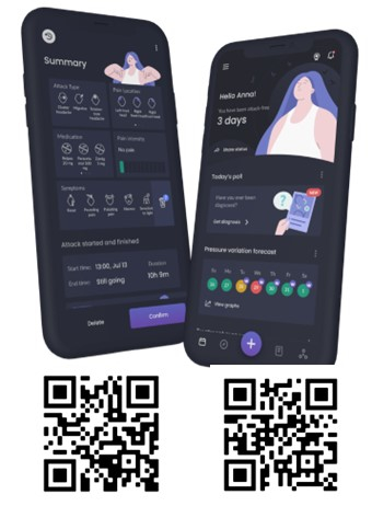 Scan the QR code to download Migraine Buddy (Graphic: Aptar Digital Health)