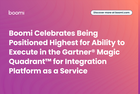 thumbnail Boomi Celebrates Being Positioned Highest for Ability to Execute in the Gartner® Magic Quadrant™ for Integration Platform as a Service (Graphic: Business Wire)
