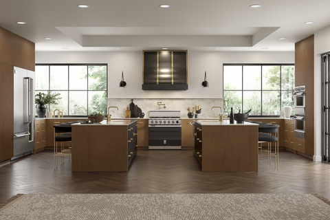 Hestan to exhibit at KBIS 2024 featuring best-in-class appliances including its 36" 5-Burner Smart Gas Dual Fuel Range as shown in this kitchen designed by Kerrie Kelly of Kerrie Kelly Studio. (Photo: Business Wire)