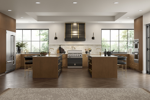 original Hestan to exhibit at KBIS 2024 featuring best-in-class appliances including its 36" 5-Burner Smart Gas Dual Fuel Range as shown in this kitchen designed by Kerrie Kelly of Kerrie Kelly Studio. (Photo: Business Wire)