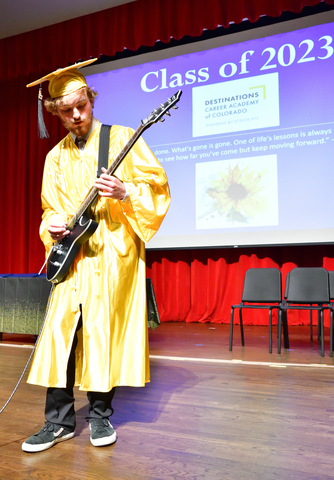 original Brady Morenz - CODCA Class of '23, performing during the 2023 Graduation Ceremony (Photo: Business Wire)