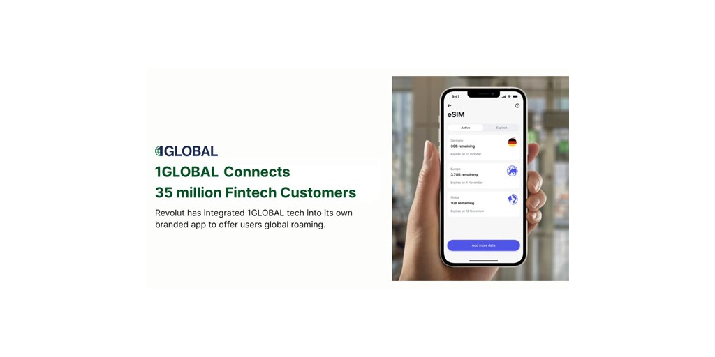 Roaming senza preoccupazioni, ora in ogni app: l’innovatrice società 1GLOBAL che ha creato la tecnologia della eSIM mette in grado un gruppo di tecnofinanza di avere il proprio servizio di roaming