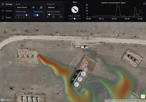 Project Canary's Web-Based High-Fidelity Dispersion Simulator Tool. (Graphic: Business Wire)
