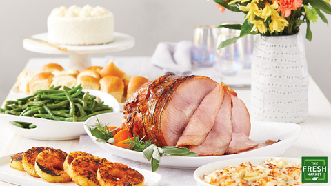 The Fresh Market is offering several ready to cook and ready to heat meal options for Easter this year, including a Ham meal that serves 8-10 and is $10 off for members of the specialty fresh food retailer's Ultimate Loyalty Experience. (Photo: The Fresh Market)