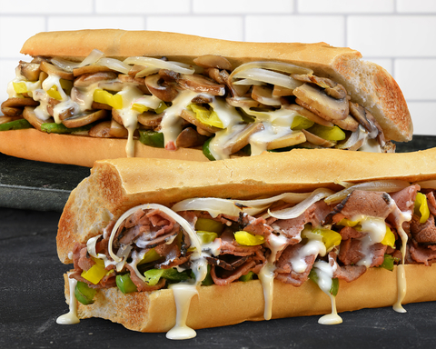 original Quiznos' new Queso Philly and Mushroom Philly Subs (Photo: Business Wire)