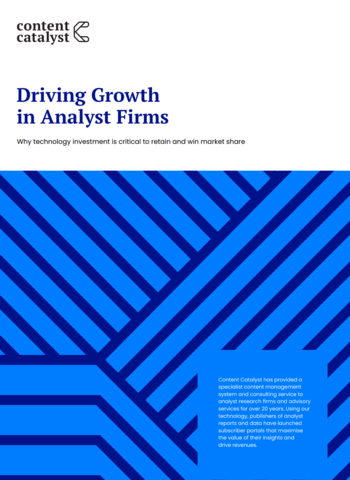 Cover: Driving Growth in Analyst Firms: Why technology investment is critical to retain and win market share - whitepaper by Content Catalyst (Graphic: Business Wire)