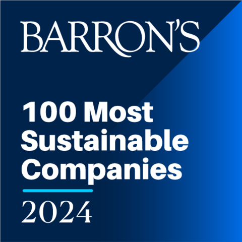 Graphic: Aptar Named One of Barron's 100 Most Sustainable Companies 2024 (used with permission from Barron's)