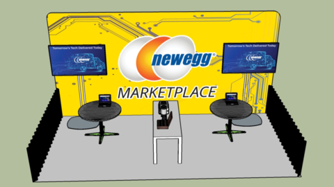 Newegg Marketplace will exhibit at the Prosper Show 2024 in Booth #1025, seen in a render here. The team will discuss the full suite of capabilities available to sellers. (Graphic: Newegg)