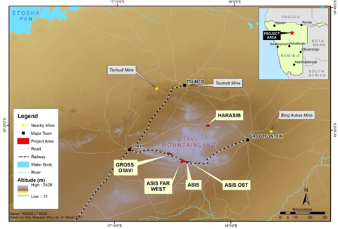 Figure 1: Location of Kombat Mine (Graphic: Business Wire)
