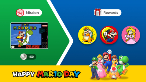 From now through April 1, users with any paid Nintendo Switch Online membership can redeem Platinum Points to obtain classic Mario icon elements by playing Super Mario World on Super Nintendo Entertainment System - Nintendo Switch Online. (Graphic: Business Wire)