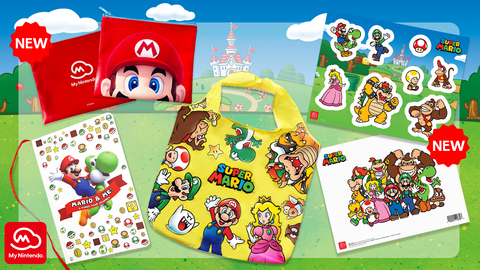 Fans can celebrate MAR10 Day by redeeming Platinum Points for digital and physical rewards like a My Nintendo™ Mario Zipper Pouch and Super Mario Removable Tech Stickers. (Graphic: Business Wire)