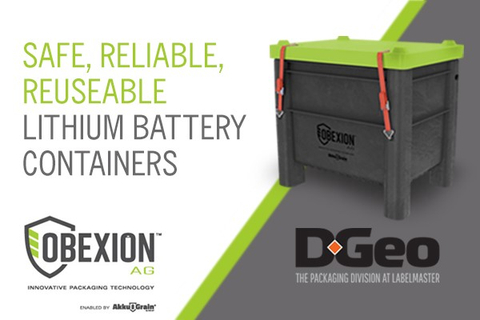 Enabled by AkkuGrain, Obexion AG containers provide safe, reliable, reusable lithium battery transport and storage (Photo: Business Wire)