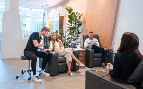 A couple receiving lab tests and IV therapy in the Next Health West Hollywood IV Lounge. (Photo: Business Wire)