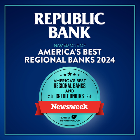 Republic Bank & Trust Company Named One of America's Best Regional Banks and Credit Unions 2024 by Newsweek and Plant-A-Insights Group (Photo: Business Wire)