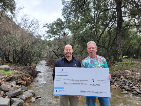 Josh Stratton, External Affairs Manager for California American Water with Steve Park, President of the Carmel River Steelhead Association (Photo: Business Wire)