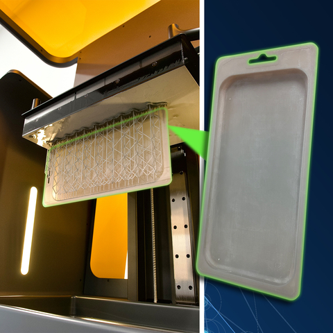 Shown here: A completed prototype of a new tray package, created using Harpak-ULMA's innovative 3D printing service designed specifically for tray package prototyping. This 3D-printed prototype will aid product engineers in visualizing the tray package's proposed dimensions before production. (Photo: Business Wire)