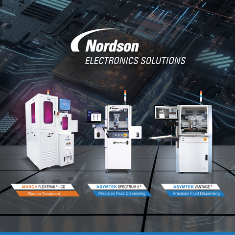 Nordson Electronics Solutions将于 SEMICON China 2024 上展示用于电子制造的等离子处理和自动点胶系统。想与我们的技术专家面对面交流，欢迎您莅临 3645 号展位现场体验我们用于微电子制造的先进等离子设备和点胶设备。(照片：Nordson)