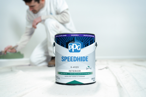The SPEEDHIDE zero VOC product line will have a new-look label this spring. (Photo: Business Wire)