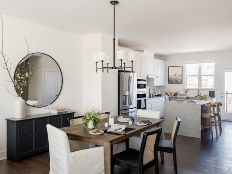 One of the new model homes at Tri Pointe Homes community Context at Oakhurst features the Bobby Berk x Tri Pointe Homes design style Transitional Farmhouse. Photo Credit: Kara Mercer, Stylist Credit Teressa Johnson for Tri Pointe Homes