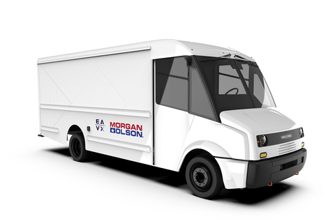 Morgan Olson and EAVX celebrate development milestone in next-generation PROXIMA step van with Freightliner Custom Chassis Corp. (Photo: Business Wire)