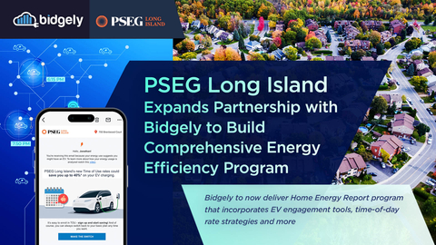 Expanded partnership between PSEG Long Island and Bidgely will empower consumers to save money, support grid stability, and make more efficient energy decisions. (Graphic: Business Wire)