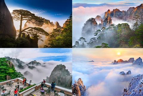 Famous scenery such as pine trees, cloud seas, peculiarly-shaped stone peaks of Mount Huangshan in East China's Anhui province. (Photo: Business Wire)