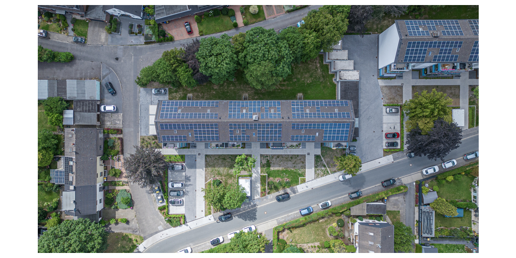Illustration of solar installation on German multi dwelling unit