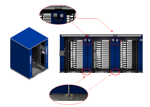 Introducing the MAC-Link. Single unit (left) and connected unit (right) with electrical and mechanical connection details. (Graphic: Business Wire)