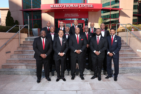Members of Kappa Alpha Psi Fraternity, Incorporated visit St. Jude Children's Research Hospital® and announce a new $2 million fundraising commitment. (Photo: Business Wire)