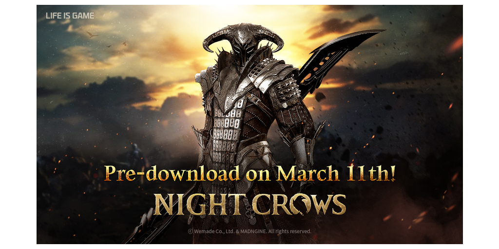 3月11日に「NIGHT CROWS」のグローバル版が事前ダウンロードを開始