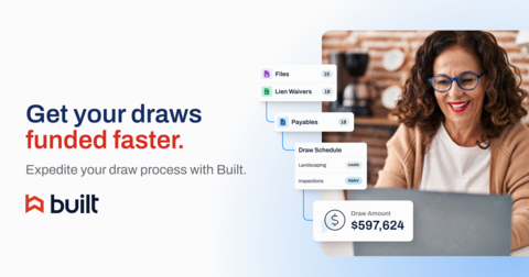 Built’s new next generation financial management and payments product for real estate owners and developers seamlessly integrates budget management with compliance and payables workflow while radically simplifying the draw request process to a single click of a button. Coupled with vendor management and embedded payments, Built helps ensure development deals are completed on time and within budget. (Graphic: Business Wire)