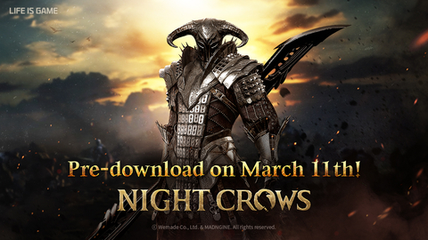 Wemade's global version of 'NIGHT CROWS' opens pre-download on March 11th (Graphic: Wemade)