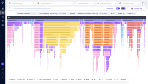 Developed by Intel Granulate and contributed to the open source community, Continuous Profiler combines multiple profilers into one view as a flame graph. This unified view offers developers, performance engineers and DevOps a continuous and autonomous way to identify runtime inefficiencies. (Credit: Intel Corporation)