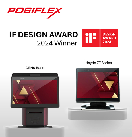 Posiflex gewinnt den iF DESIGN AWARD 2024 für die Haydn ZT-Serie und Gen9 Base (Grafik: Business Wire)