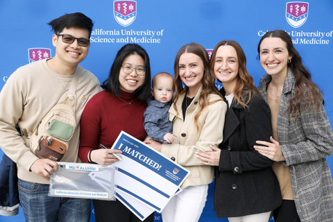CUSM MD residents and their families celebrated the next step in their medical journey as they learned their residency location today at the CUSM campus. Photo: Grant Terzakis