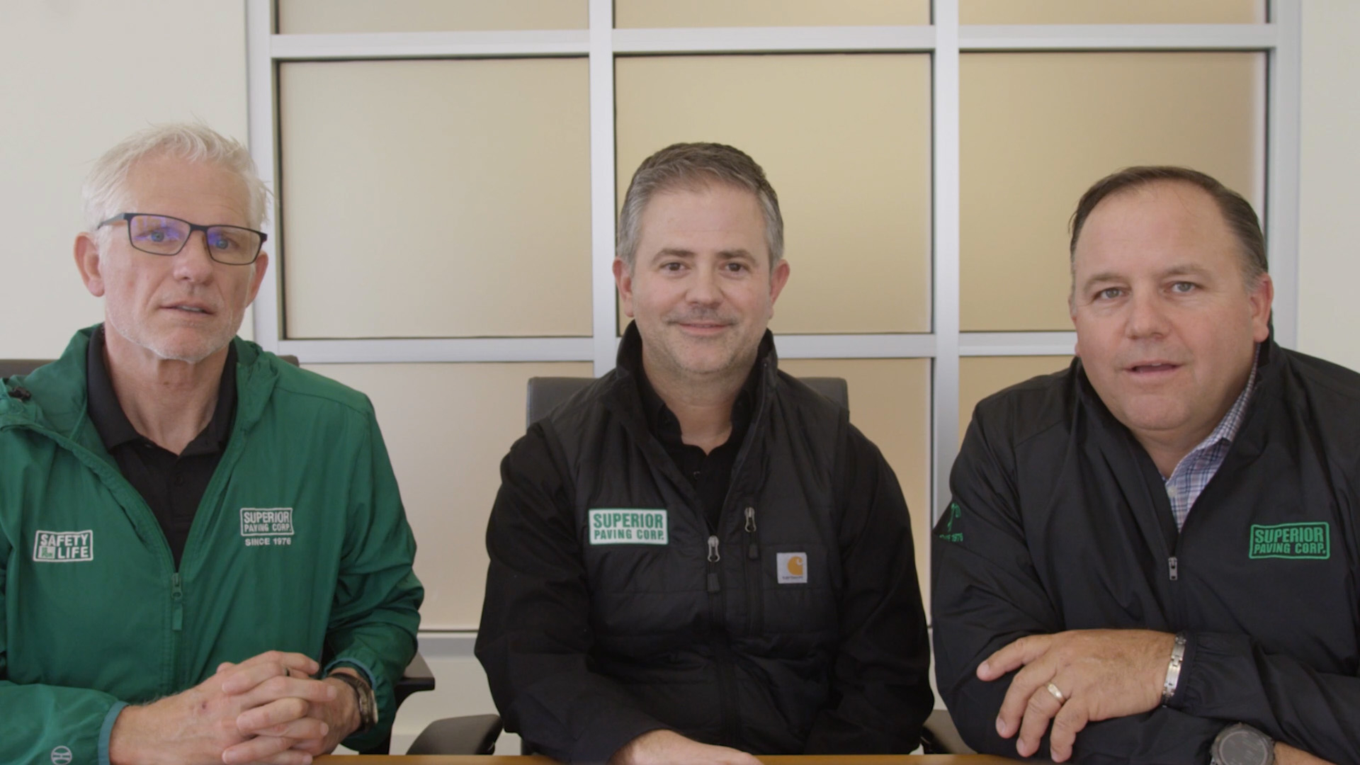 Frank Surface, David White and Jim Mitchell of Superior Paving, discuss the strategic acquisition of Boxley Materials’ asphalt division