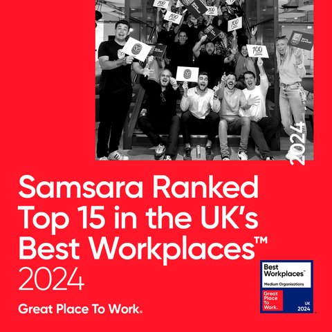 Samsara Ranks in Top 15 in the UK's Best Workplaces 2024 (Graphic: Business Wire)