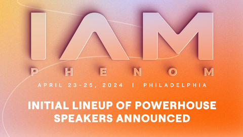 The initial lineup of powerhouse speakers for IAMPHENOM 2024 are announced today. Industry leaders and global brands are set to educate and inspire HR professionals navigating the future of hiring, developing and retaining talent. (Graphic: Business Wire)