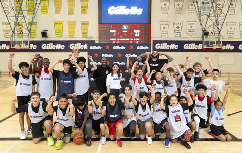 Toronto Raptors Players Gary Trent Jr. and Gradey Dick join Gillette to celebrate its new partnership with National Basketball Youth Mentorship Program. The partnership aims to provide more boys in Canada with access to positive role models. (Photo: Business Wire)