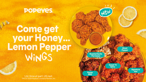 POPEYES® INTRODUCES NEW HONEY LEMON PEPPER WINGS (Photo: Business Wire)