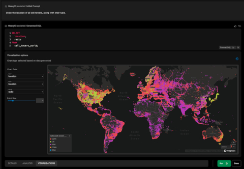 Visualization of cell tower locations in the world (Graphic: Business Wire)