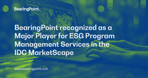 Management and technology consultancy BearingPoint has been recognized as a Major Player for ESG Program Management Services in the IDC MarketScape: Worldwide ESG Program Management Services 2023-2024 Vendor Assessment (Graphic: Business Wire)