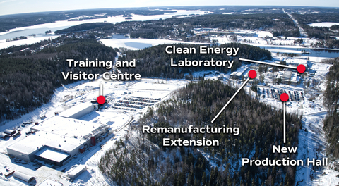 The picture shows AGCO Power's Linnavuori factory area. New investments are marked in the picture. Photo by: AGCO Power. Photo is in free use.