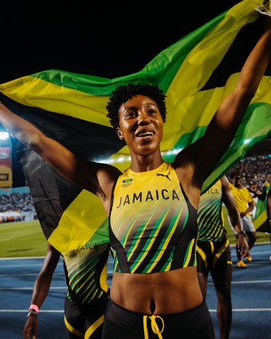original Sports company PUMA unveiled the Jamaican Olympic Association kits at the ISSA Boys & Girls Championships in Kingston, Jamaica. (Pictured: Shanieka Ricketts) (Photo: Business Wire)