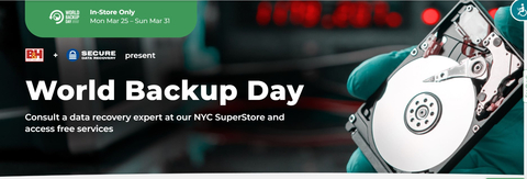 World Backup Day protecting data and we are celebrating with five days of events and special promotions, as well in-store data recovery services. (Graphic: Business Wire)