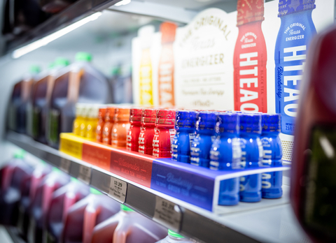 HTeaO Energy Shots are available in four unique, delicious flavors including Lemon, Georgia Peach, Watermelon, and Blueberry. (Photo: Business Wire)